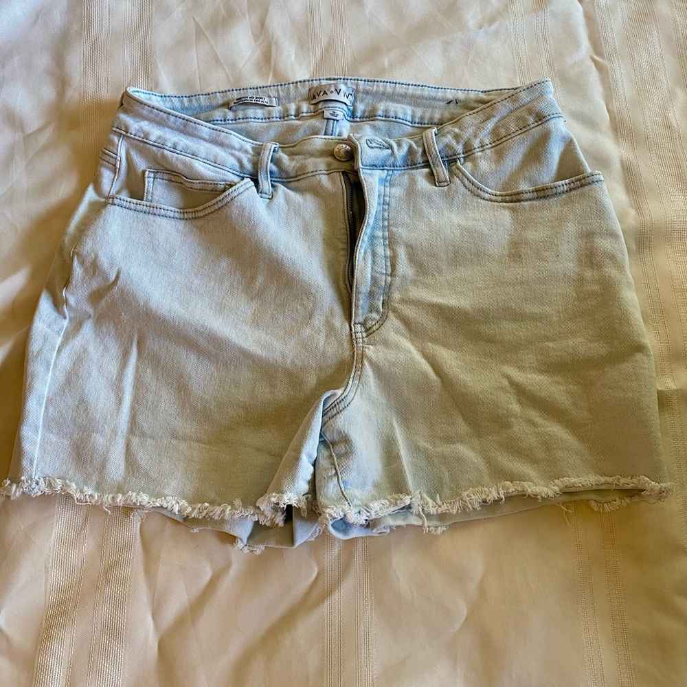 Ava & Viv Blue Jean Shorts Distressed Raw Hem